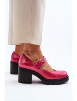 Zazoo 20166 Lakýrované Kožené Členky Fuksia