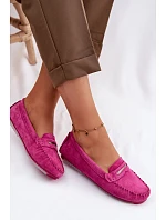 Dámské ploché mokasíny z přírodního semiše S.Barski LR61-7029 fuchsiová Dámské ploché mokasíny z přírodního semiše S.Barski LR61-7029 fuchsiová