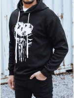 Pánská zateplená mikina s potiskem černá FashionStreet BX5927