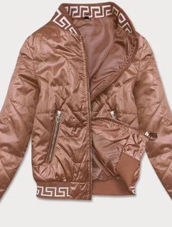 Dámská bunda typu "bomber" v karamelové barvě (B8123-14)