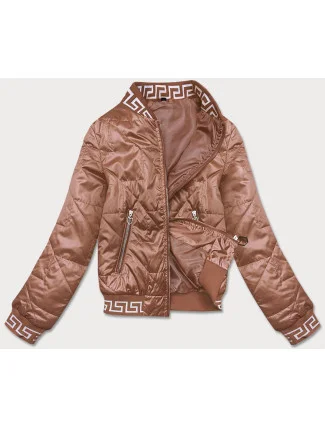 Dámská bunda typu "bomber" v karamelové barvě (B8123-14) Dámská bunda typu "bomber" v karamelové barvě (B8123-14)