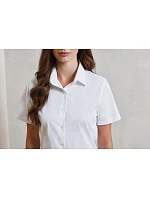 Premier PR 346 Popelínová elastická halenka s kr. rukávem 39.0346 white Premier PR 346 Popelínová elastická halenka s kr. rukávem 39.0346 white