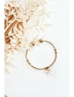 Dámský navlékací ocelový motýlkový náramek, zlatý Dámský navlékací ocelový motýlkový náramek, zlatý