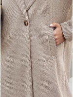 Dámský oversize kabát MANTOVA dlouhý světle hnědý FashionStreet NY0741