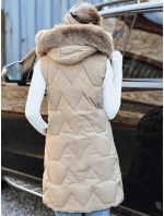 Dámská prošívaná béžová vesta FashionStreet TY5263