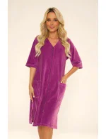 Dámský župan se zipem De Lafense 431 Velur M-4XL Dámský župan se zipem De Lafense 431 Velur M-4XL