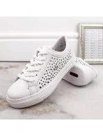 Kožená pohodlná obuv Rieker W RKR641 white