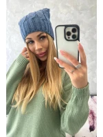 Fleecová čepice Iwona K221 denim Fleecová čepice Iwona K221 denim