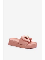 Dámské Žabky S Mašlí a Plyšovým Medvídkem Růžové Katterina Dámské Žabky S Mašlí a Plyšovým Medvídkem Růžové Katterina