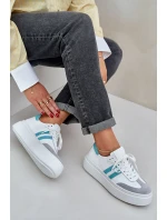 Zazoo N1068S8 Kožené Nízké Tenisky Dámské Na Platformě Bílé