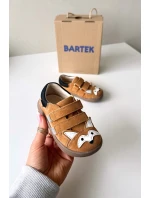 Kožené polobotky Barefoot dětské s motivem lišky Bartek 8600563 světle hnědé Kožené polobotky Barefoot dětské s motivem lišky Bartek 8600563 světle hnědé