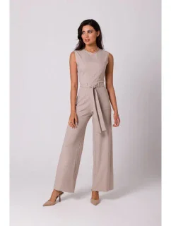 B256 Kombinéza bez rukávů s kapsami - béžová