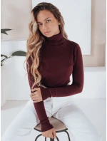 Dámský svetr s rolákem VANORIA burgundy FashionStreet MY2490