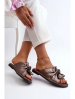 Dámské sandály na ploché podrážce měděné Nelvira