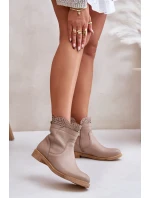 Nízké Dámské Boty Na Ploché Podpatky Kožené Lewski 3624 Béžové Nízké Dámské Boty Na Ploché Podpatky Kožené Lewski 3624 Béžové