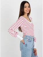 Dámská halenka RV BZ 8613.15x bílá a červená - FPrice Dámská halenka RV BZ 8613.15x bílá a červená - FPrice