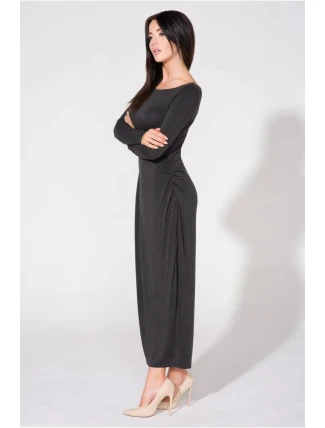 Dámské večerní šaty T143/1 tmavě šedé - Tessita Dámské večerní šaty T143/1 tmavě šedé - Tessita