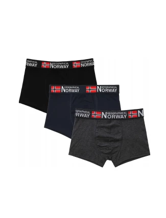 Pánské boxerky 3PACK GN-05 Černá/šedá/tm.modrá - Geographical Norway