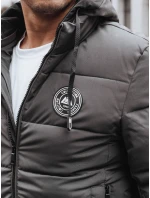 Pánská prošívaná zimní bunda s kapucí šedá FashionStreet TX5073 Pánská prošívaná zimní bunda s kapucí šedá FashionStreet TX5073