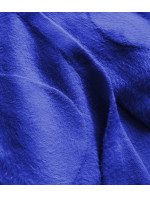 Dlouhý vlněný přehoz přes oblečení typu "alpaka" v chrpové barvě s kapucí (908)