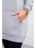 Mikina s kapucí a nášivkami šedá Mikina s kapucí a nášivkami šedá