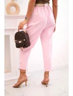 Kalhoty Summer Punto se zapínáním na nohavice bonbónově růžová