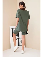 Dámský bavlněný komplet s krátkým rukávem a šortkami žlutý Dámský bavlněný komplet s krátkým rukávem a šortkami žlutý