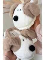 Dětské plyšové bačkory pejskové béžové Farnise