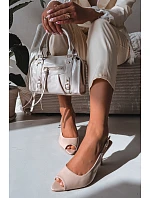 Dámské sandály na podpatku Béžové Sevina