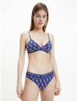 Trojúhelníková bralette s logem QF5953 - X00 - Modrá s bílým logem - Calvin Klein