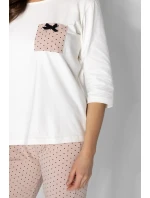 Dámské pyžamo Eliza Ecru s béžovou - Momenti Per Me