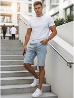 pánské džínové šortky s lemem modré FashionStreet SX2615