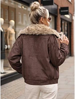 Dámská zimní bunda s kožešinovým límcem, hnědá, FashionStreet TY5701 Dámská zimní bunda s kožešinovým límcem, hnědá, FashionStreet TY5701