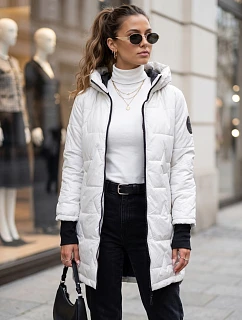 Dámská prošívaná přechodová bunda s kapucí, světle šedá, FashionStreet TY5788