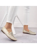 Kožené pohodlné polobotky Rieker W RKR658 beige