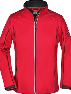 Daiber JN 1121 Dámská softshell bunda s odepínacími rukávy 02.1121 red/black