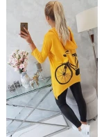 Hořčicová mikina na kolo s potiskem Hořčicová mikina na kolo s potiskem