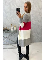 Šedý+malinový pruhovaný svetr Šedý+malinový pruhovaný svetr