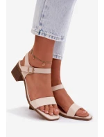 Dámské sandály Eko Kůže na klínu Béžové Sabela