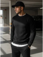 Pánská mikina bez kapuce černá BX2416