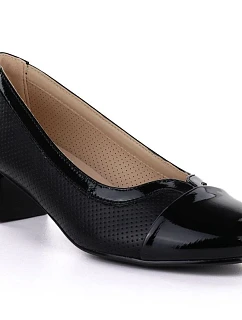 Dámské černé lakované ažurové lodičky Vinceza 58631