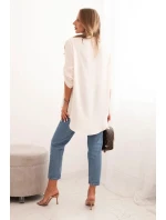 Halenka s delším zadním dílem světlé béžové