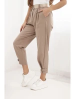 Kalhoty Summer Punto s zapínáním na nohavicích camelové