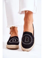 Prolamované Nazouvací dámské espadrilky Černá Meredith Prolamované Nazouvací dámské espadrilky Černá Meredith