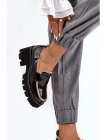 Kožené dámské mokasíny D&A MR870-32 černé