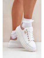 Dámské Sneakersy Na Platformě Eko Kůže Bílé Lelandine