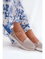 Kožené Dámské Mokasíny S Vzorováním Vinceza 88028 Béžové