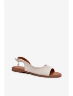 Dámské Sandály Na Plochém Podpatku Béžové Weanise Dámské Sandály Na Plochém Podpatku Béžové Weanise