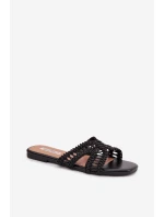 Dámské ploché černé pantofle Fariella