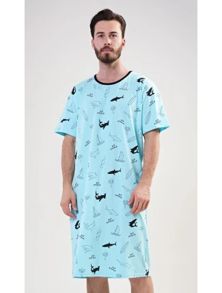Pánská noční košile s krátkým rukávem Oceán
